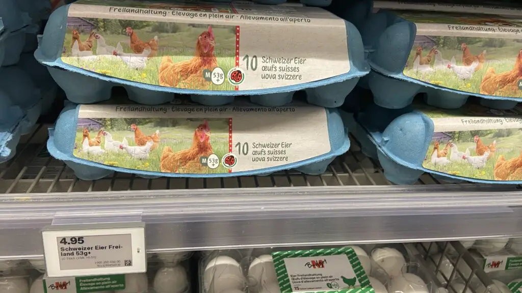 swiss eggs from migros swiss grocery store