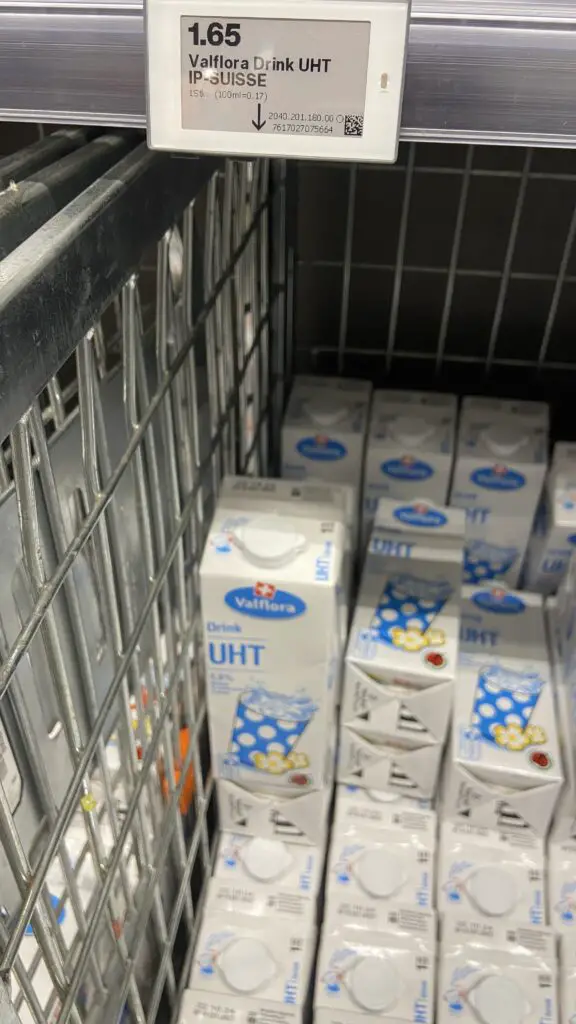 swiss milk from migros swiss grocery store