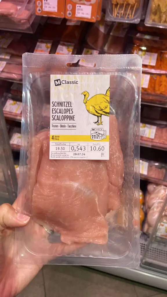 chicken breasts from migros grocery store in switzerland