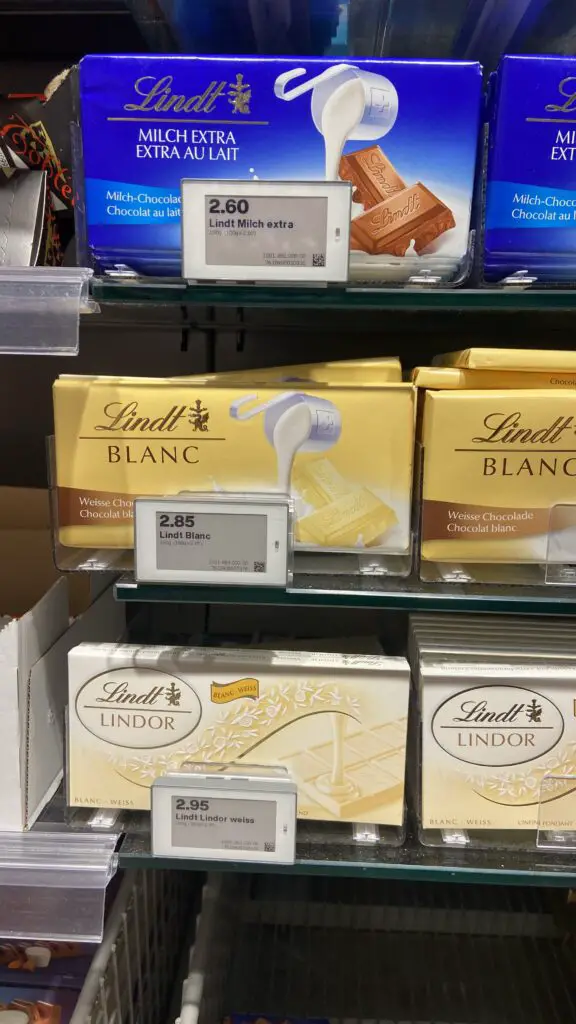 lindt swiss chocolate from migros grocery store switzerland