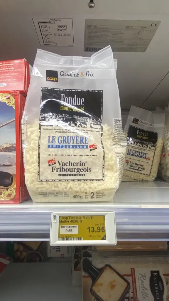 fondue cheese from coop switzerland grocery store