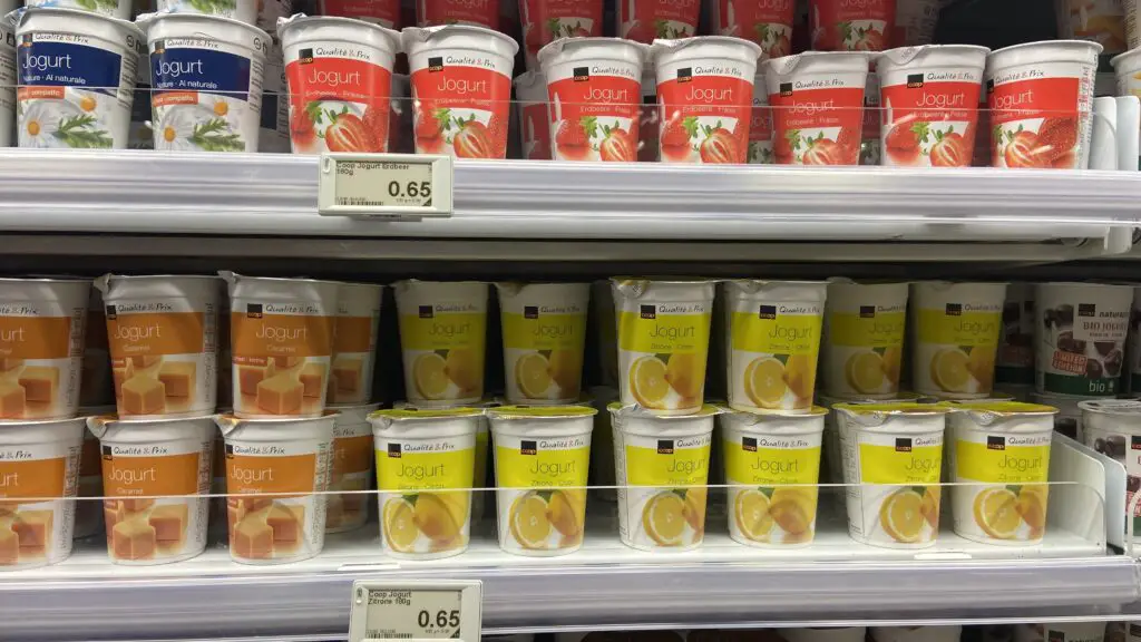 yogurt in coop grocery store