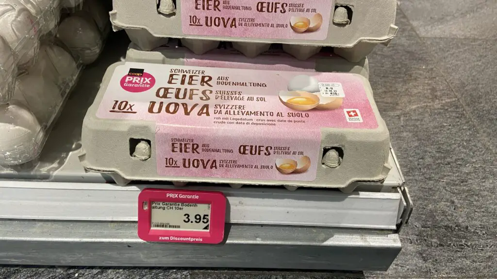 imported eggs from coop swiss grocery store