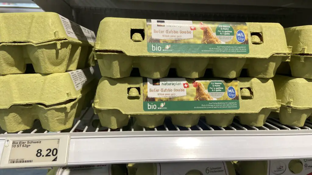 organic swiss eggs from coop swiss grocery store