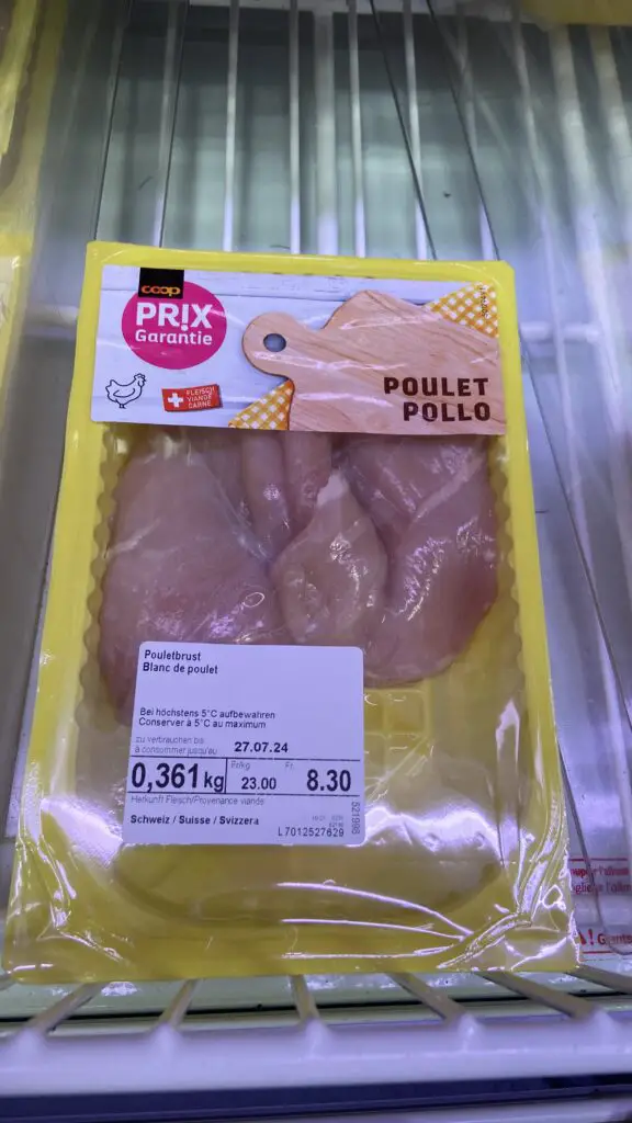 chicken breasts from coop grocery store in switzerland