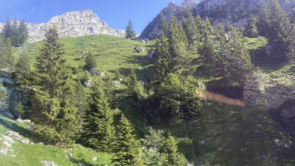 views from the ride up to mt pilatus on the steepest cogwheel railway in the world pilatus bahn