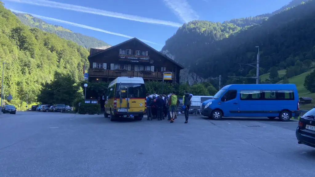 Post bus from Lauterbrunnen Valley to Isenfluh Switzerland