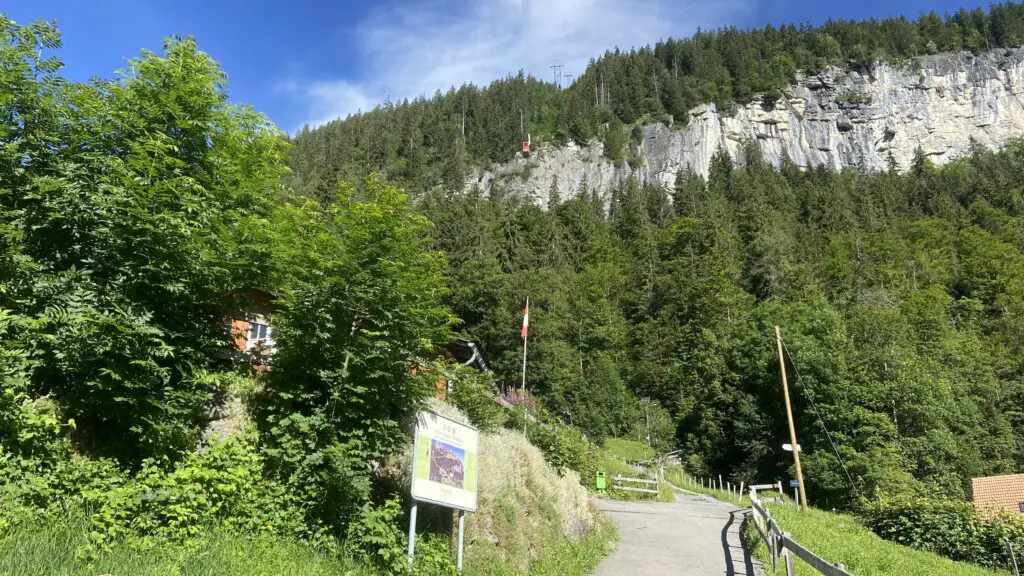 view of the isenfluh sulwald cable car from isenfluh switzerland