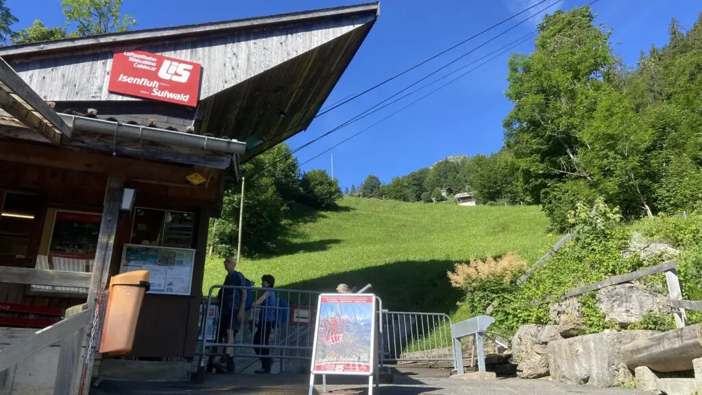 the isenfluh sulwald cable car station in isenfluh switzerland