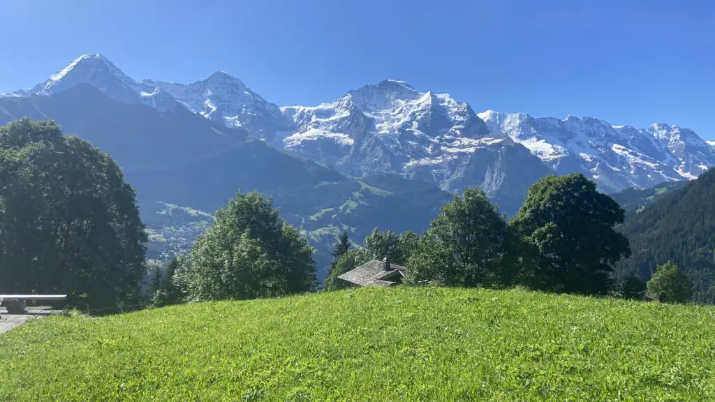 best view of the swiss alps in the jungfrau region from sulwald switzerland eiger monch and jungfrau