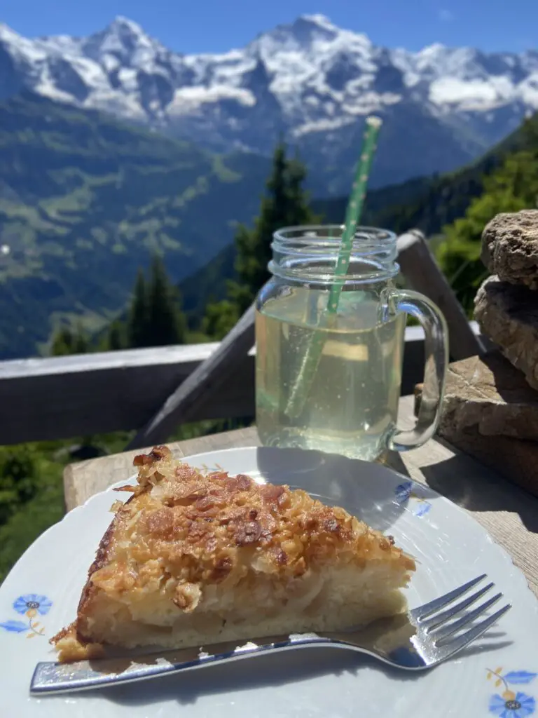 cake and sirop from the lobhornhutte switzerland