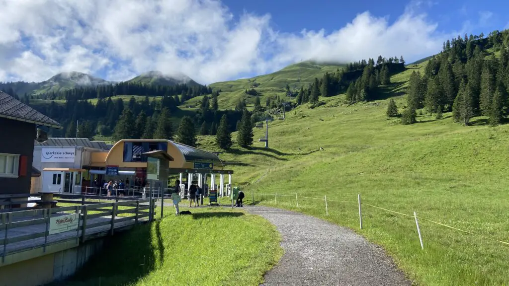 klingenstock chairlift station above stoos switzerland