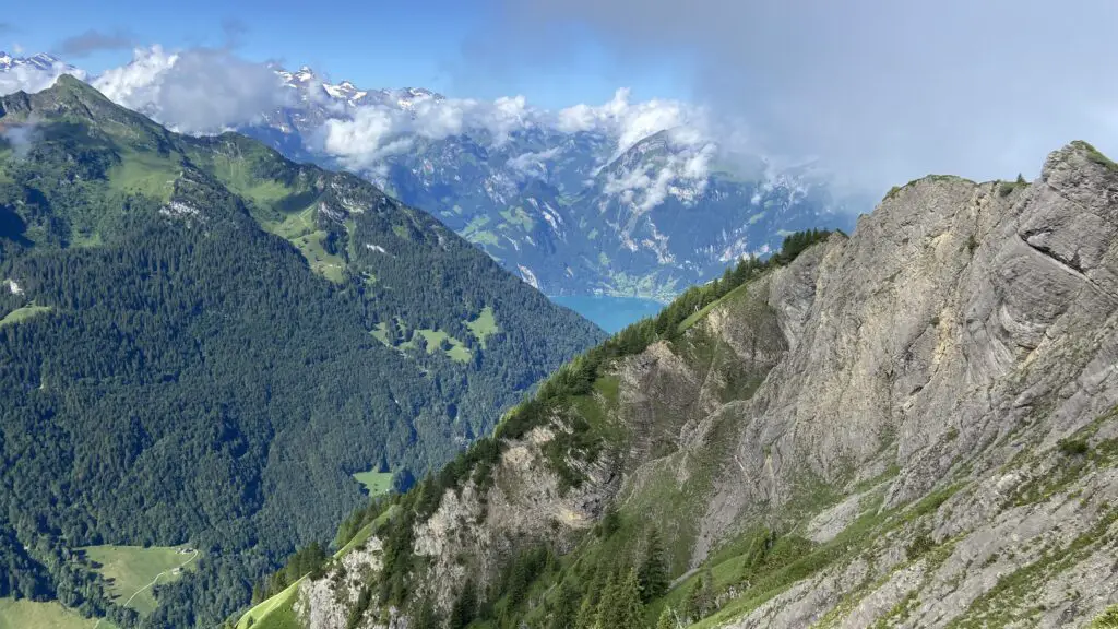 view of lake lucerne from klingenstock switzerland station