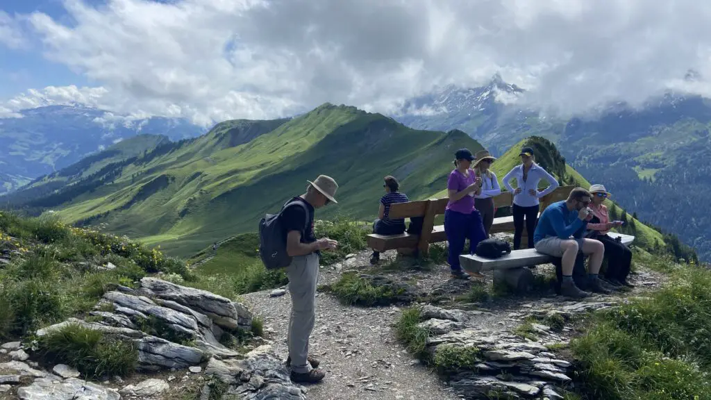 picnic table along the stoos ridge hike