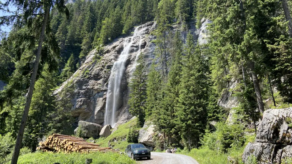 Sulzbach waterfall near sulwald switzerland