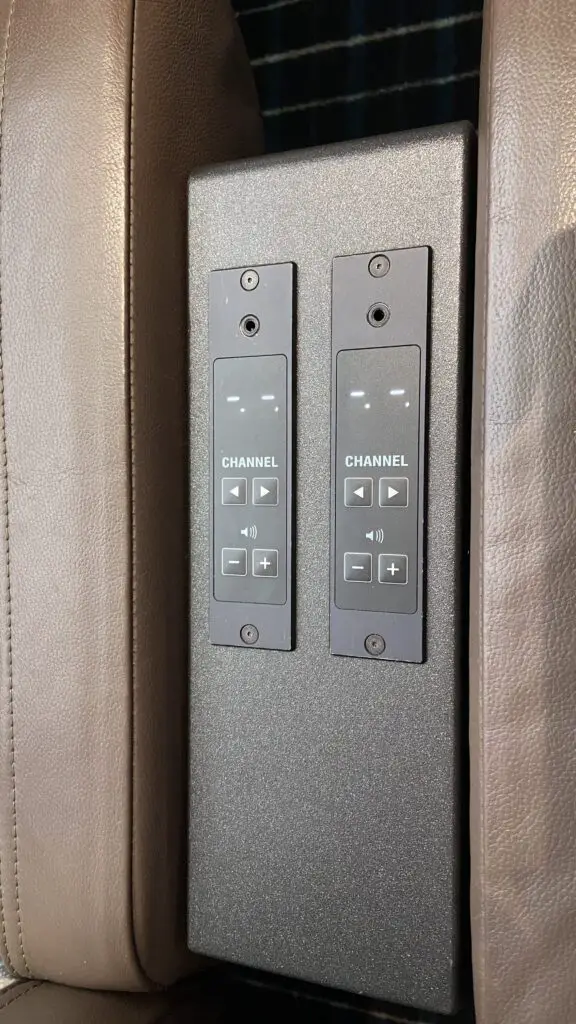 glacier express first class seat controls and head phone jack