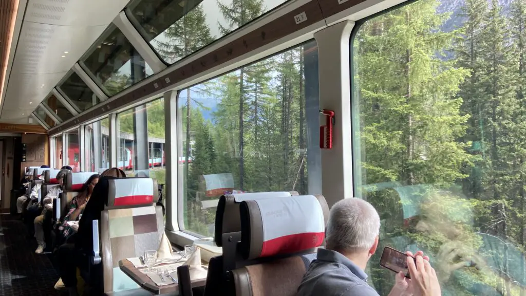 glacier express first class panoramic train ride with views