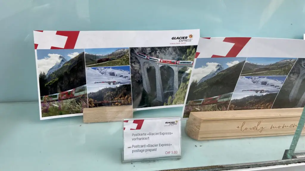 buy a post card on the glacier express