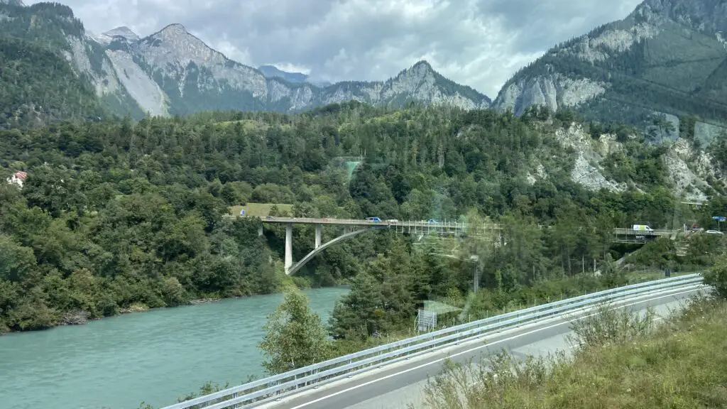 bridge over the chur gorge from the glacier express train