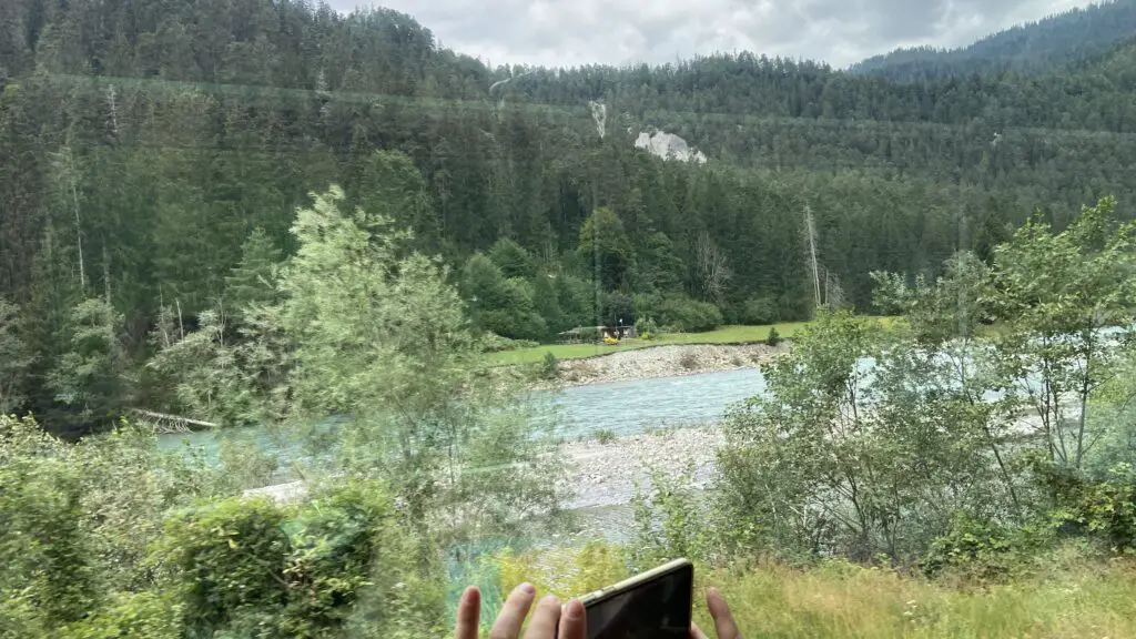 passing the chur gorge on switzerland glacier express panoramic train