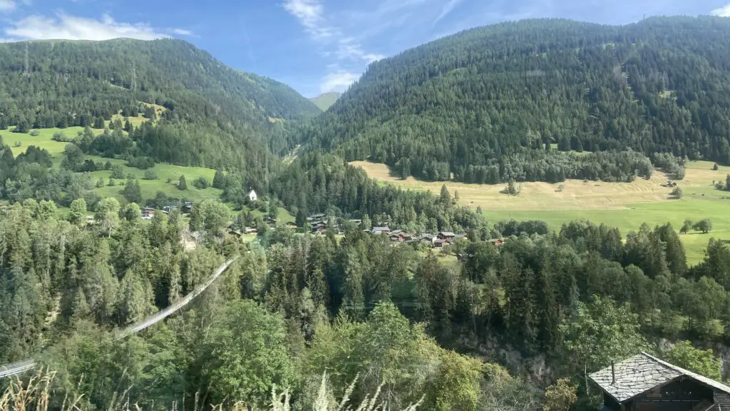 views from the glacier express scenic train route in switzerland