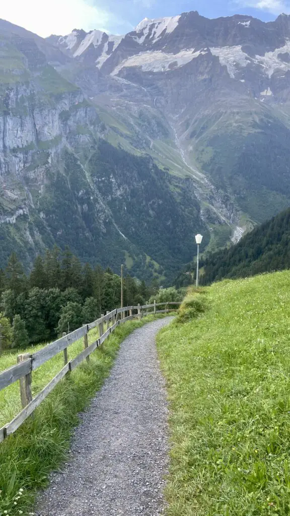 view just outside of gimmelwald hiking to tanzbödeli and obersteinberg