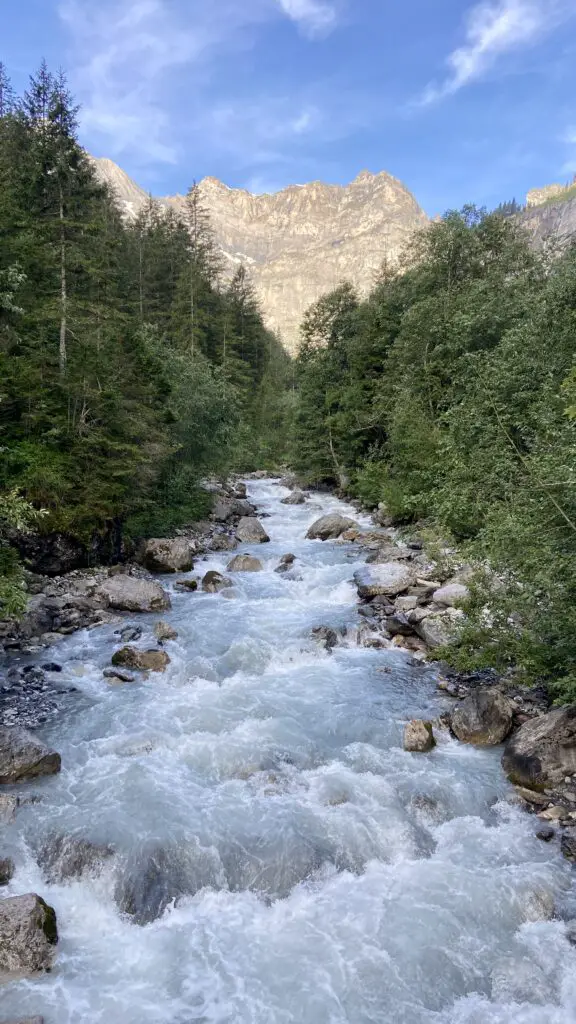 river below gimmelwald switzerland