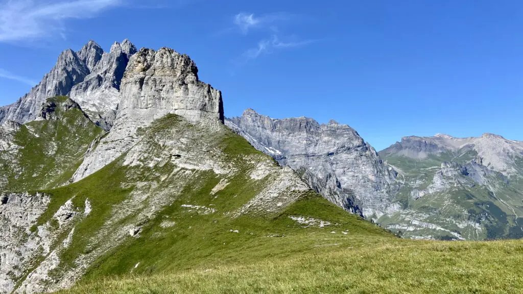 panoramic view of swiss alps from tanzbödeli