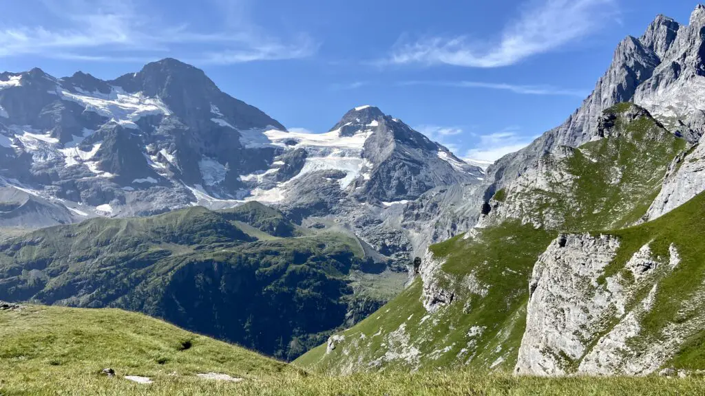 panoramic view of breithorn from tanzbödeli