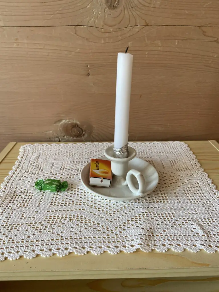 candle at hotel obersteinberg switzerland with no electricity