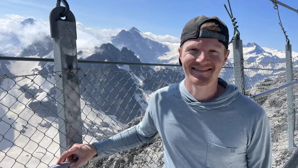 brett from aplins in the alps on mt titlis switzerland