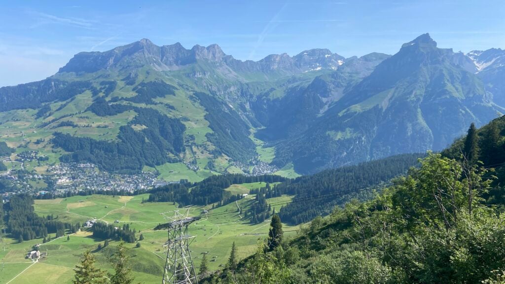 view of engelberg switzerland from the engelberg trubsee titlis cable car
