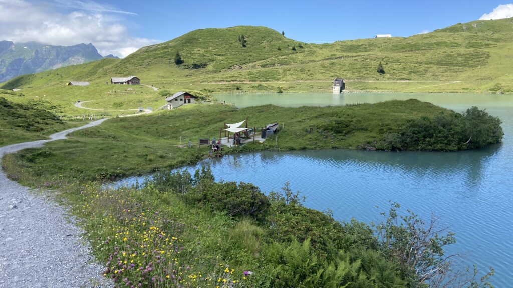 walking around trübsee lake