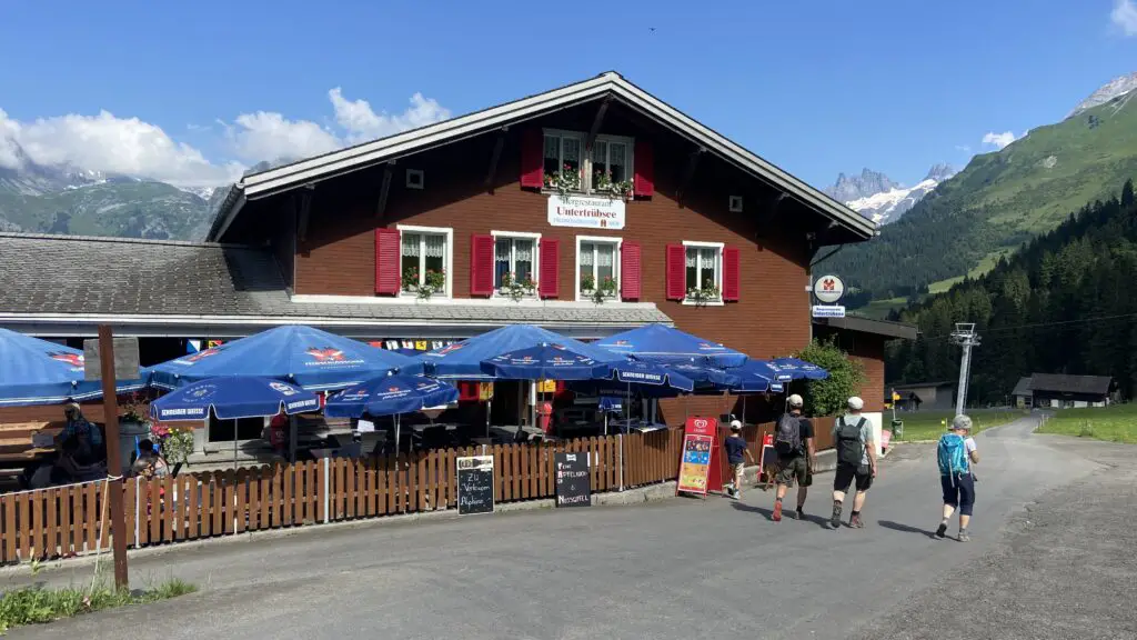 restaurant along the hike from untertrübsee to gerschnialp