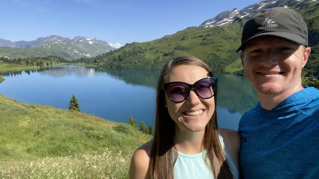 jana annd brett aplins in the alps at engstlensee switzerland lakes