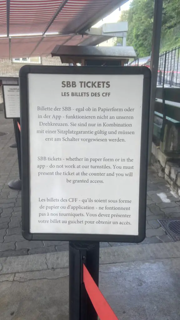 at brienz rothorn you must exchange your sbb ticket for a paper ticket