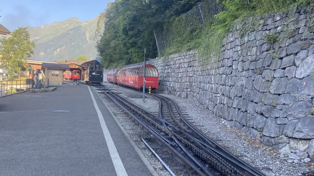 brienzer rothorn steam trains in the station