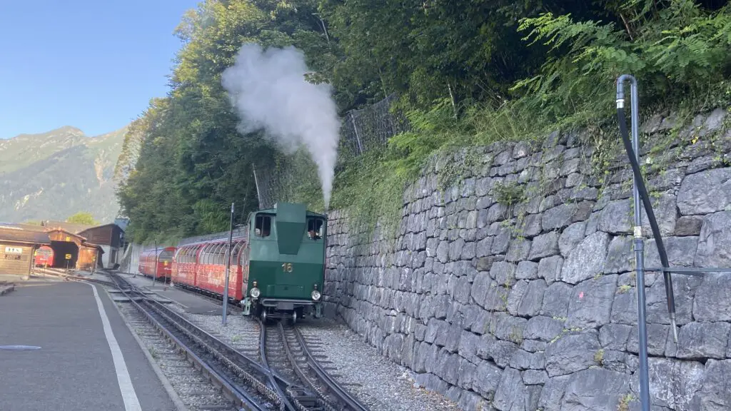 steam locomotive at brienz rothorn station