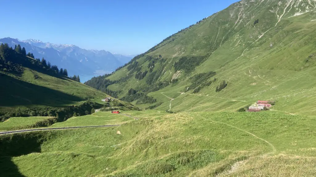 view of planalp from brienzer rothorn steam train