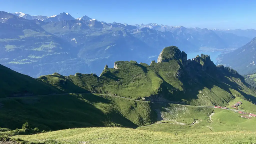 view of the ride from brienzer rothorn steam train