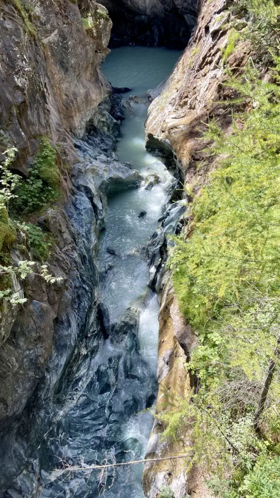 blue water at gorner gorge zermatt switzerland