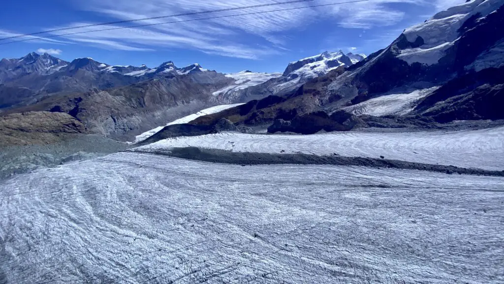 view of glaciers from the matterhorn glacier ride