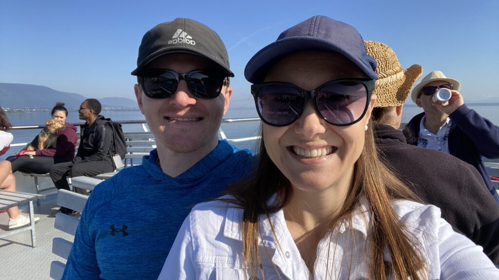 riding the boat on lake neuchatel