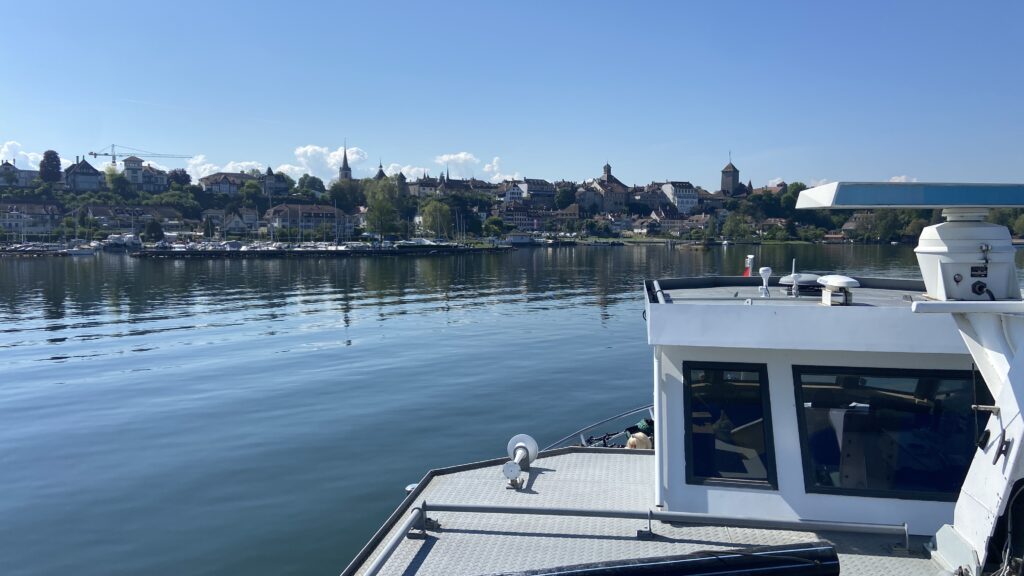 view of murten from boat