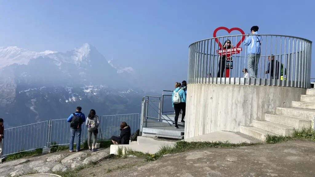grindelwald first view platform with view of eiger