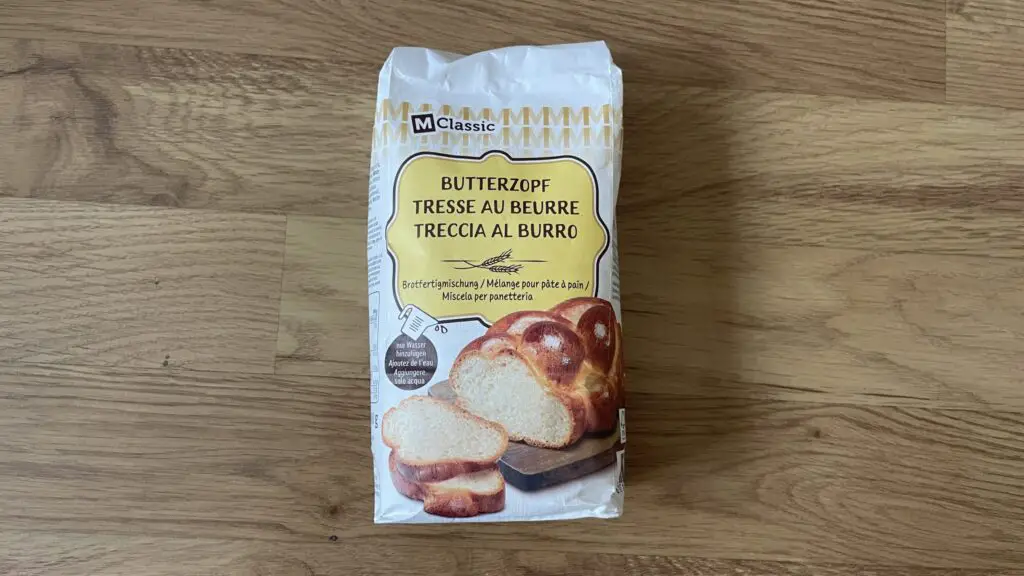 swiss butterzopf sonnebrot package from the grocery store