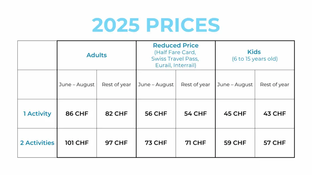 grindelwald first switzerland adventure activities prices in 2025