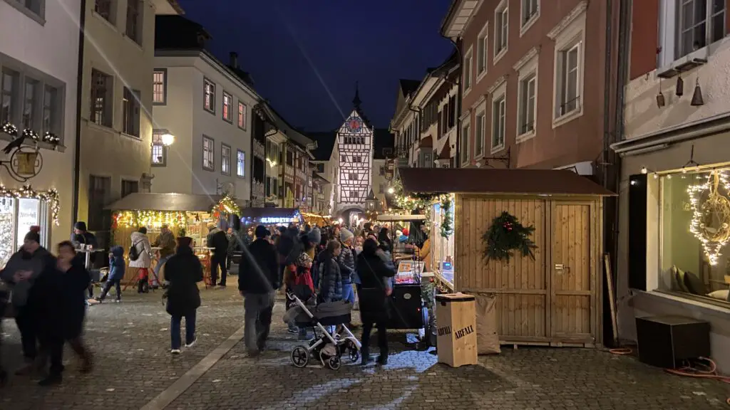 stein am rhein christmas market at night