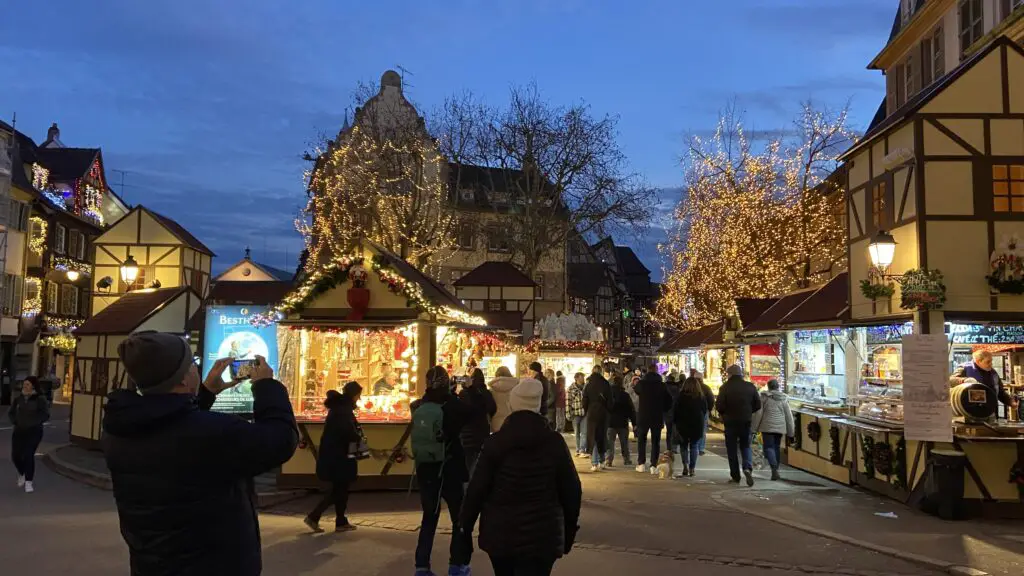 colmar france at night for christmas market
