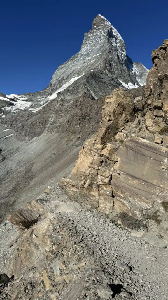 View of the Matterhorn from the hornli hut trail